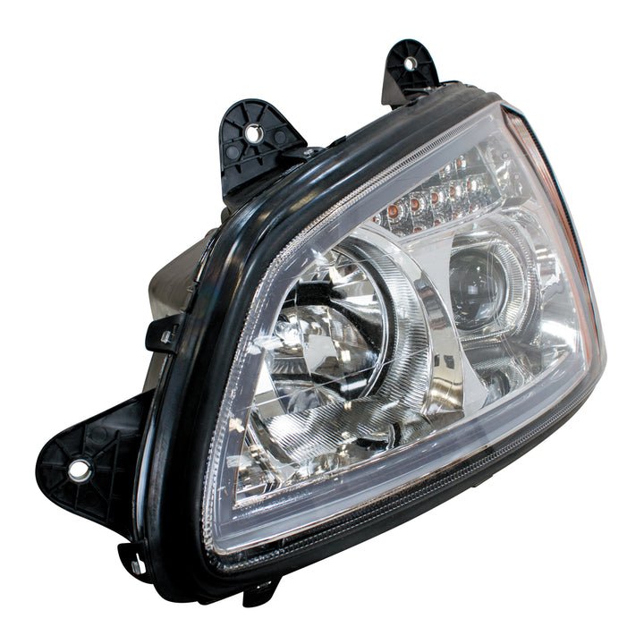 Chrome Projection Headlight With LED Turn Signal &amp; Position Light For 2008-2017 Kenworth T660 - Driver