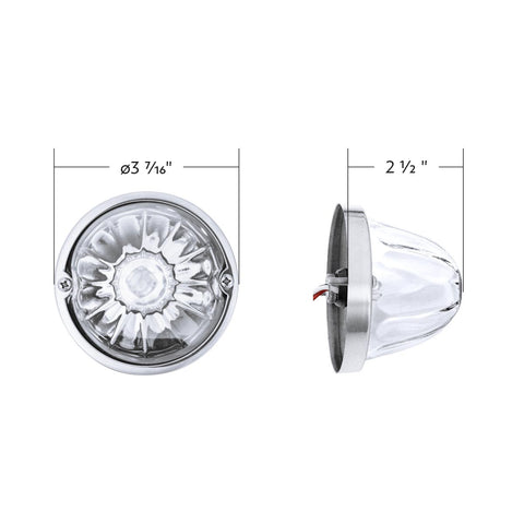 Glass Watermelon Light Kit With 4 LED Light-Blue LED/Clear Lens