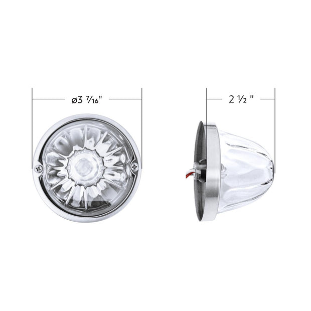 Glass Watermelon Light Kit With 4 LED Light-Blue LED/Clear Lens