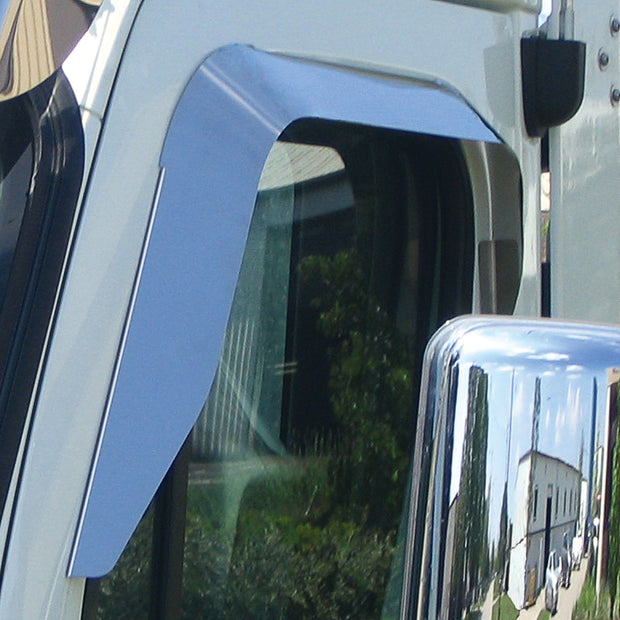 Stainless Door Window Vent Visor For 2008-2017 Freightliner Cascadia (Pair)