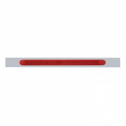 Chrome Top Mud Flap Plate With 23 LED 17" Reflector Light Bar - Red LED/Red Lens (Each)