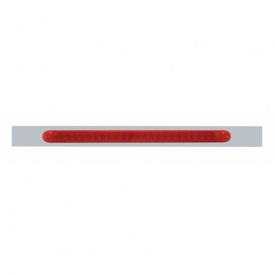 Chrome Top Mud Flap Plate With 23 LED 17" Reflector Light Bar - Red LED/Red Lens (Each)