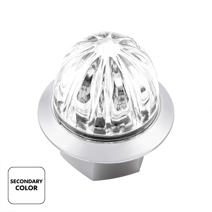 4 LED 3/4" Mini Watermelon Double Fury Light With Clear Lens (Clearance/Marker) - Red &amp; White LED