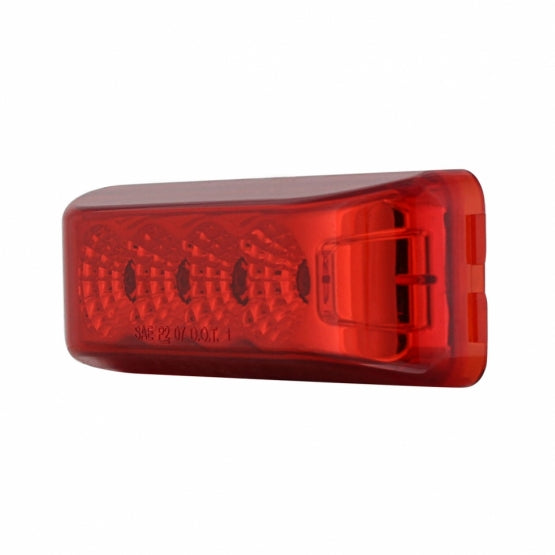 4 LED Reflector Rectangular Light (Clearance/Marker) - Red LED/Red Lens
