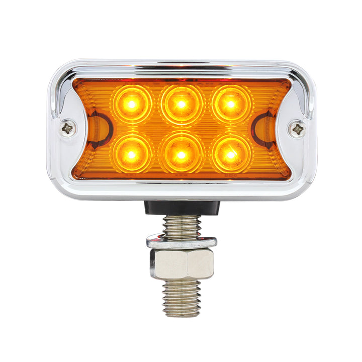 12 LED Dual Function Double Face Light W/Visor - T-Mount - Amber &amp; Red LED/Amber &amp; Red Lens