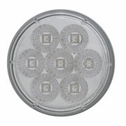 3-3/4" Bolt Pattern Chrome Spring Loaded Bar With 6X 4" 7 Red LED Lights & Visors - Clear Lens (Pair)