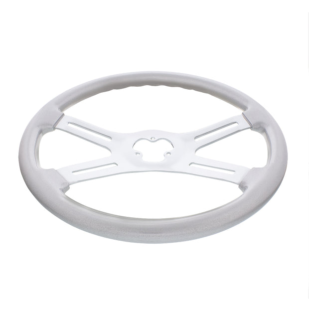18" Vibrant Color 4 Spoke Steering Wheel - Liquid Silver