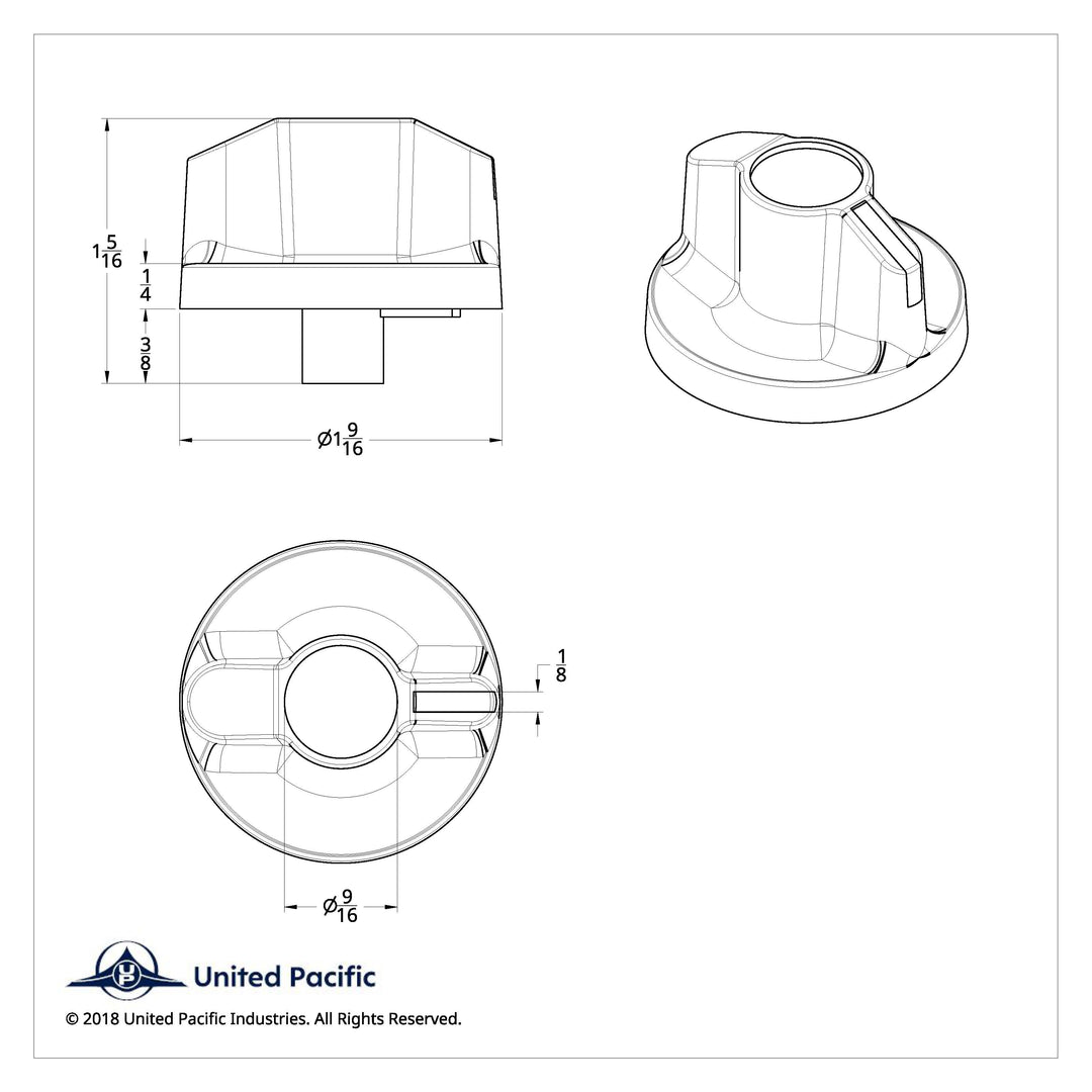 Signature A/C Control Knob For Kenworth - Blue Crystal