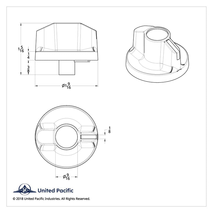 Signature A/C Control Knob For Kenworth - Blue Crystal