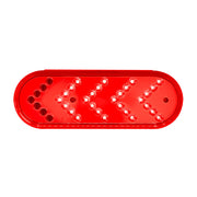 35 LED 6" Reflector Oval Sequential Turn Signal Light - Red LED/Red Lens