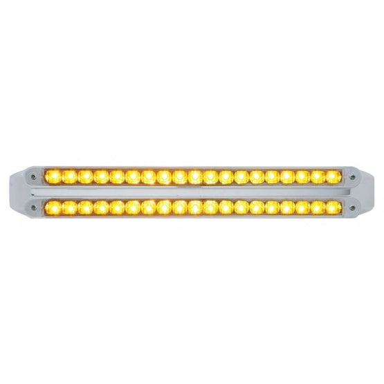 Dual 19 LED 12" Reflector Turn Signal Light Bars - Amber LED/Clear Lens