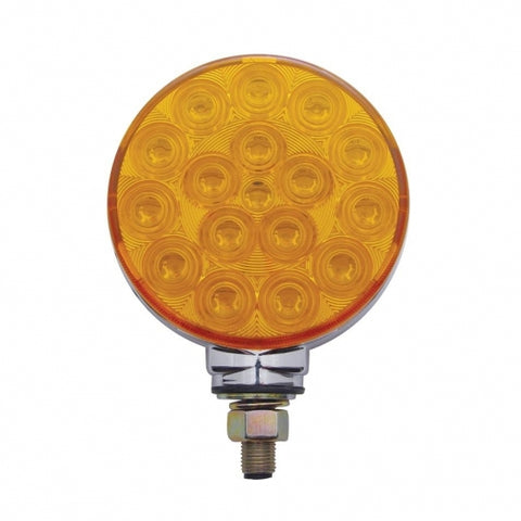 34 LED Single Stud Reflector Double Face Turn Signal Light - Amber & Red LED/Amber & Red Lens