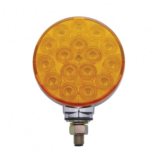 34 LED Single Stud Reflector Double Face Turn Signal Light - Amber & Red LED/Amber & Red Lens