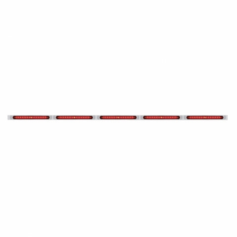 94" Stainless Steel Light Bracket - 19 LED 17-1/4" Light Bar x 5 With Red LED/Red Lens With Bezel