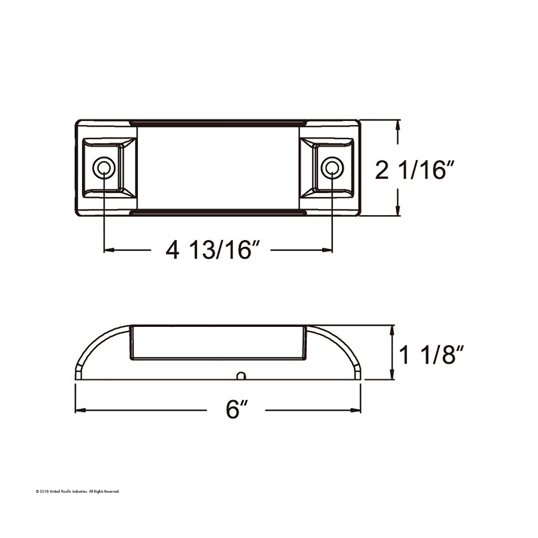 13 LED Reflector Rectangular Light (Clearance/Marker) - Red LED/Clear Lens