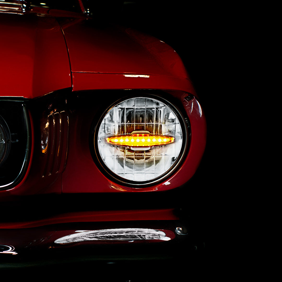 ULTRALIT - 3 High Power LED 7" Headlight With 10 Amber LED Position Light