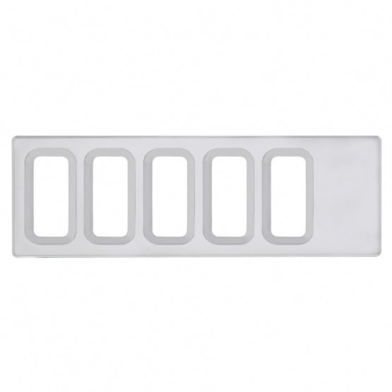 Chrome Plastic Dash Switch Panel Cover For International - 5 Openings
