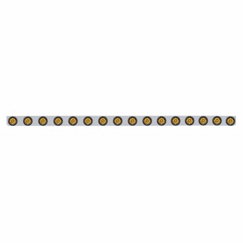 79-1/2" SS Bumper Light Bracket With 16X 9 LED 2" Reflector Light -Amber LED & Lens