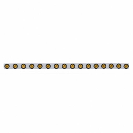 79-1/2" SS Bumper Light Bracket With 16X 9 LED 2" Reflector Light -Amber LED & Lens