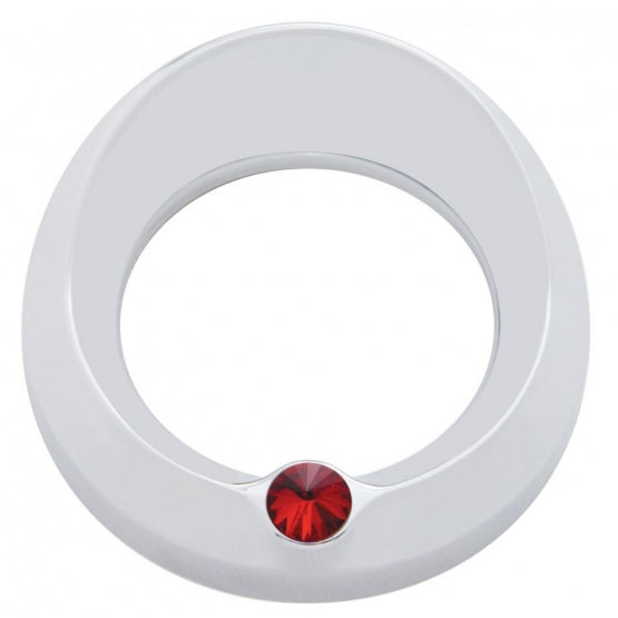 Signature Series Gauge Bezel With Visor &amp; Crystal For 3-3/4" DIA Speed/Tachometer Gauge - Red Crystal
