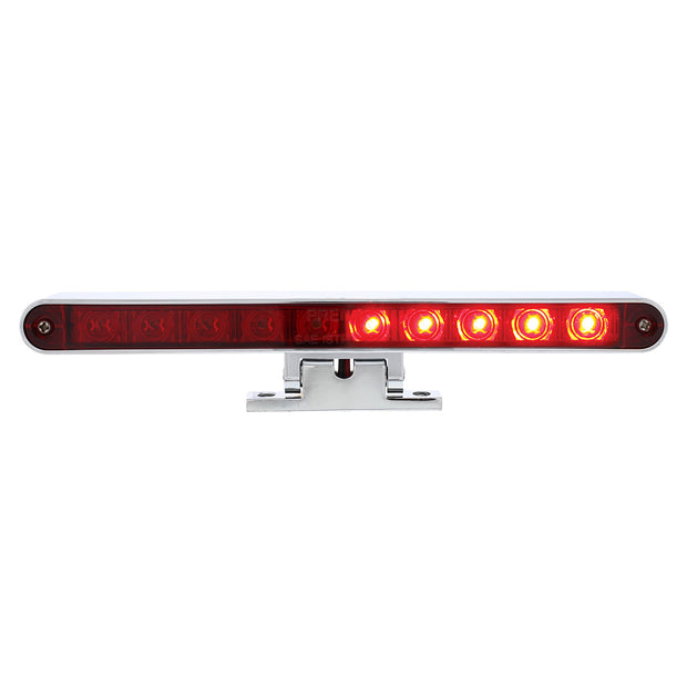 10 LED Split Function 3rd Brake Light With Chrome Swivel Pedestal Base - Red LED/Red Lens