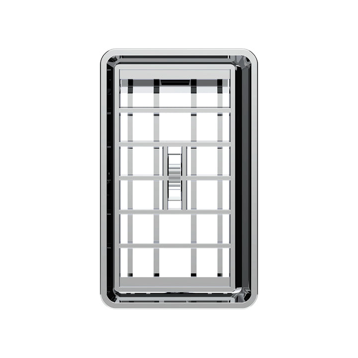 Chrome Plastic A/C Vent With Cross Grids for 1989-2010 Freightliner FLD/Classic - Driver