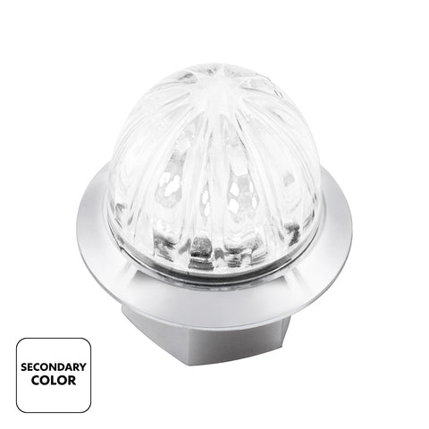 4 LED 3/4" Mini Watermelon Double Fury Light With Clear Lens (Clearance/Marker) - Amber & White LED
