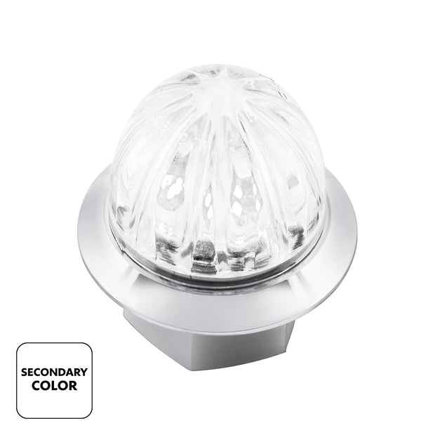 4 LED 3/4" Mini Watermelon Double Fury Light With Clear Lens (Clearance/Marker) - Amber & White LED