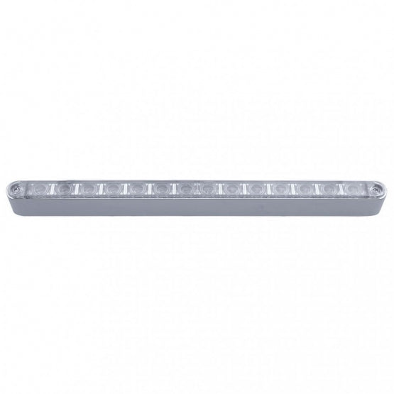 14 LED 12" Turn Signal Light Bar With Bezel - Amber LED/Clear Lens
