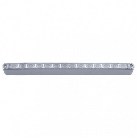 14 LED 12" Turn Signal Light Bar With Bezel - Amber LED/Clear Lens