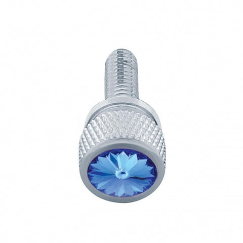 3/4" Short M6-1.0 Dash Screw For Kenworth - Blue Crystal (12-Pack)