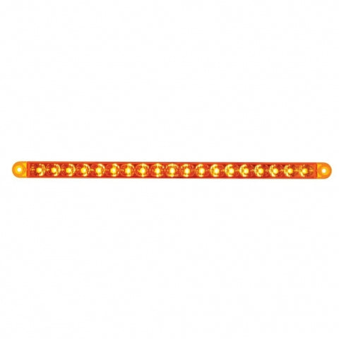 19 LED 12" Reflector Turn Signal Light Bar - Amber LED/Amber Lens