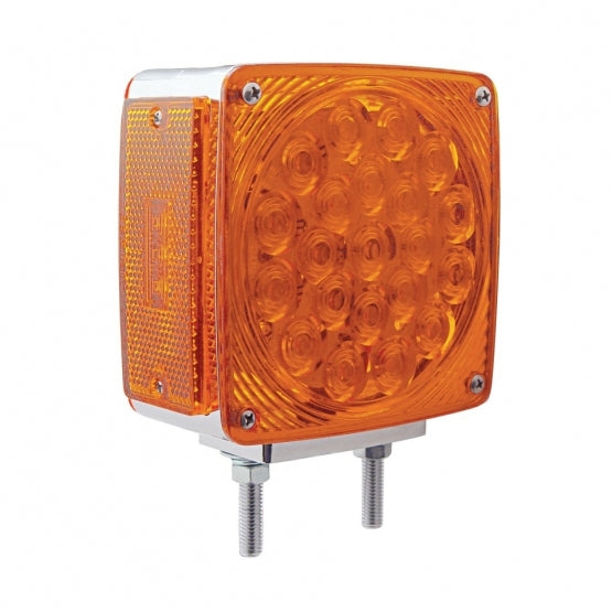 45 LED Double Stud Double Face Turn Signal Light (Passenger) - Amber &amp; Red LED/Amber &amp; Red Lens