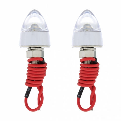 LED Bullet License Plate Fastener - White (2-Pack)