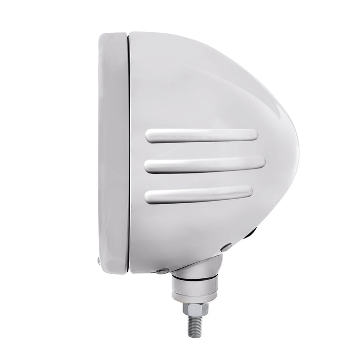 Stainless Classic Embossed Stripe Headlight Housing With Crystal H4 Halogen Headlight