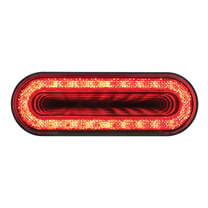 24 LED 6" Oval Mirage Light (Stop, Turn &amp; Tail) - Red LED/Red Lens