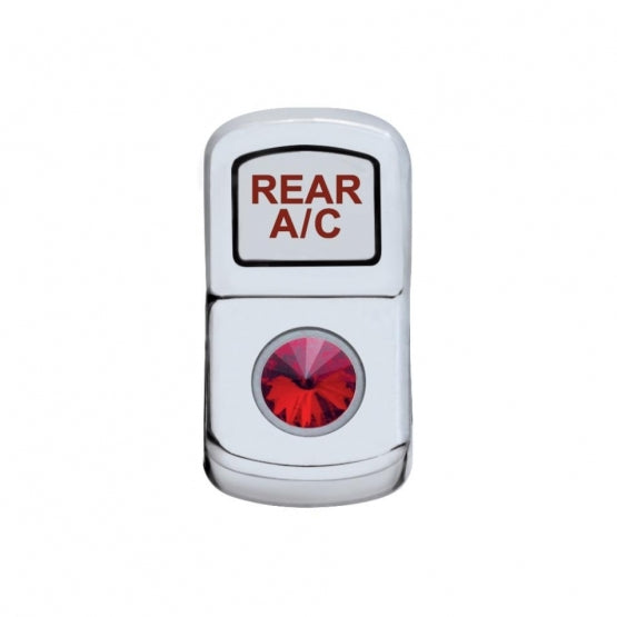 "Rear A/C" Rocker Switch Cover With Red Crystal