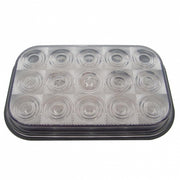 15 LED Rectangular Light (Stop, Turn & Tail) - Red LED/Clear Lens