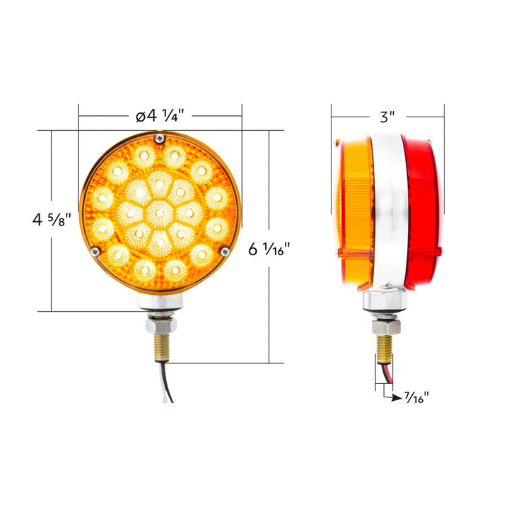 42 LED Reflector Double Face Competition Series Turn Signal Light-Amber &amp; Red LED/Lens