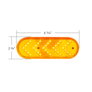 35 LED 6" Reflector Oval Sequential Turn Signal Light - Amber LED/Amber Lens