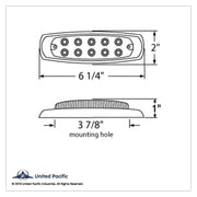 10 LED Reflector Rectangular Light (Clearance/Marker) - Red LED/Clear Lens