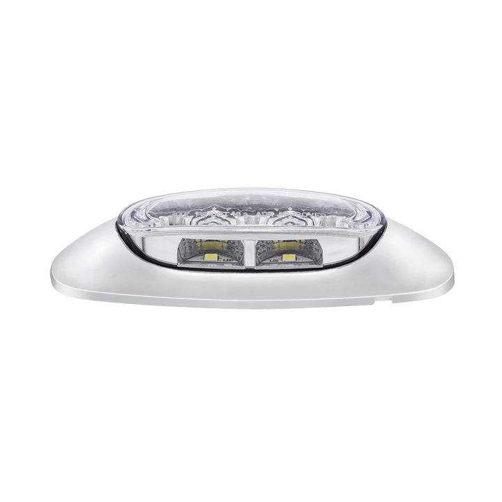5 LED Reflector Light (Auxiliary/Utility) With Side Ditch Light -Red LED/Clear Lens (Card)
