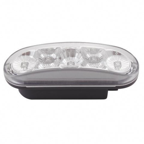 7 LED 6" Oval Reflector Turn Signal Light - Amber LED/Clear Lens