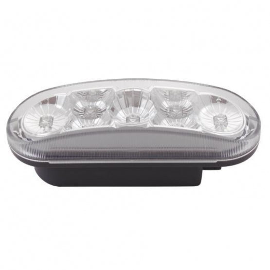 7 LED 6" Oval Reflector Turn Signal Light - Amber LED/Clear Lens