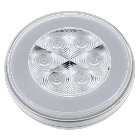 21 LED 4" Round GloLight (Stop, Turn &amp; Tail) - Red LED/Clear Lens