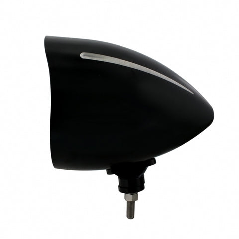 Black "BILLET" Style Groove Headlight Housing With Visor