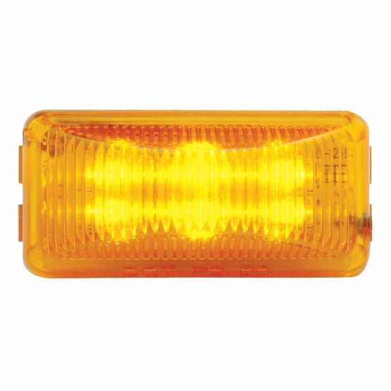 6 LED Rectangular Light (Clearance/Marker) - Amber LED/Amber Lens