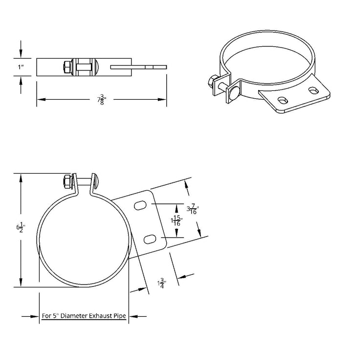5" 304 Stainless Steel Exhaust Clamp For Peterbilt