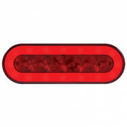 2-1/2" Bolt Pattern SS Spring Loaded Bar With 6X 22 Red LED 6" Oval GloLight & Visor -Red Lens (Pair)