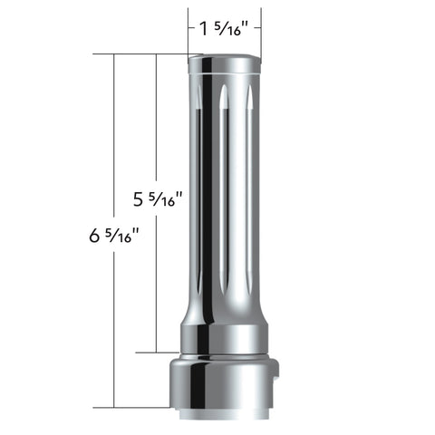 Thread-On Dallas Style Gearshift Knob With 13/15/18 Speed Adapter - Chrome/Vertical